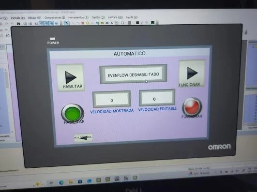 Pantalla HMI del proyecto de automatización de una línea de zanahoria